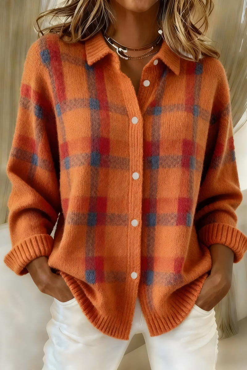 MAE CHECK KNIT CARDIGAN® | SOFT RETRO STYLE