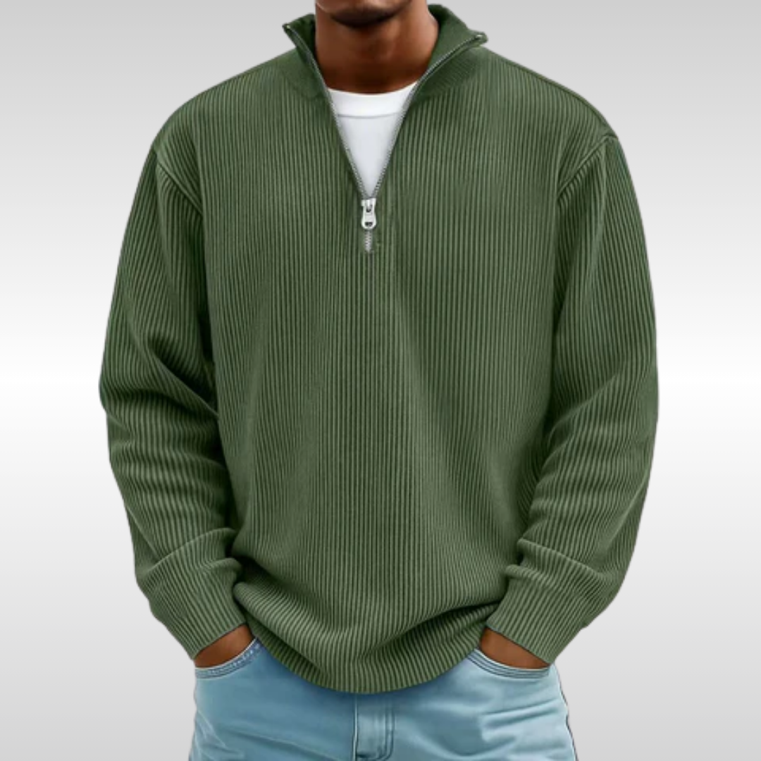 TRISTAN RIBBED ZIP PULLOVER® | EFFORTLESS STYLE AND EASY COMFORT