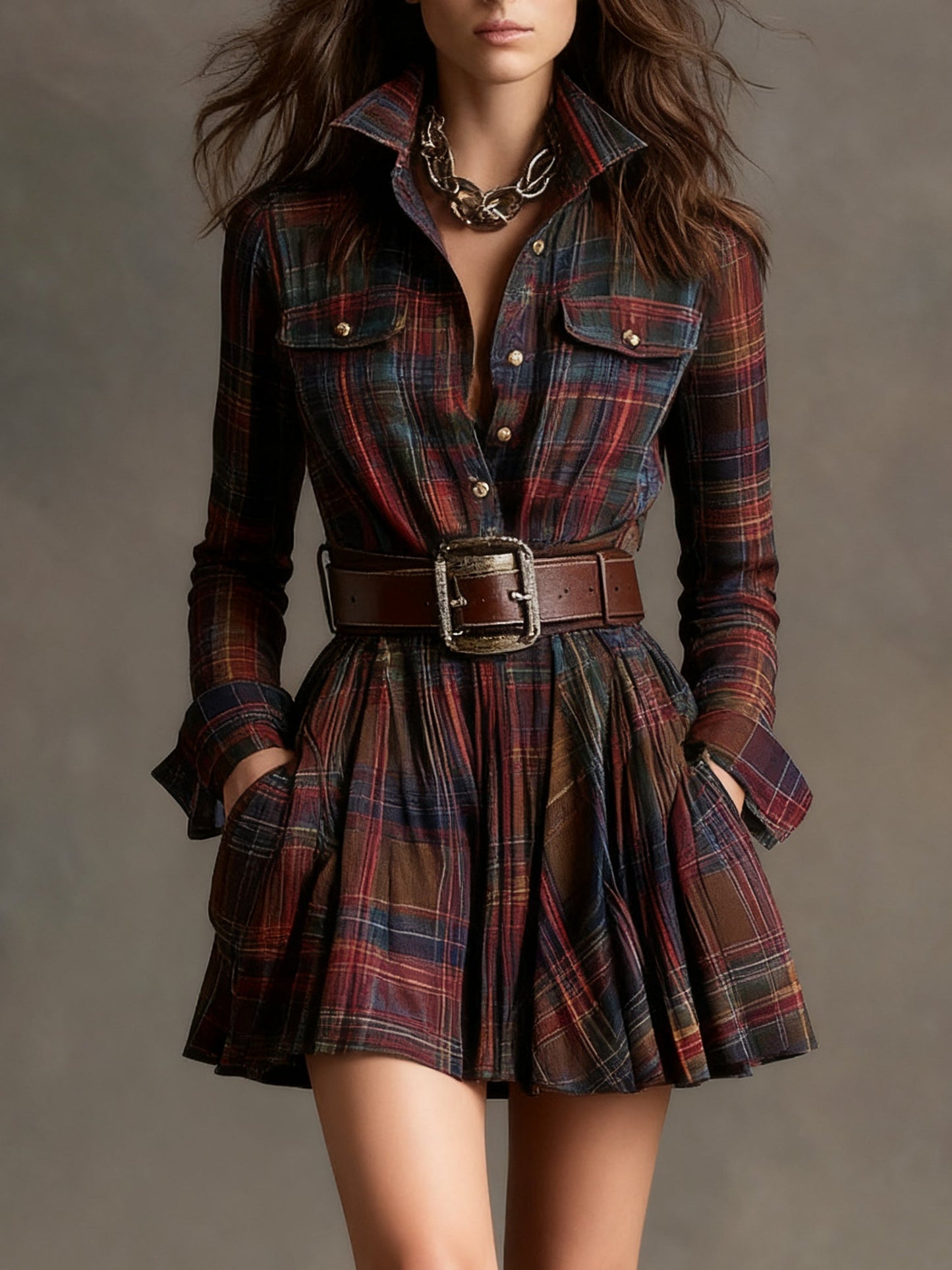 Sienna® – Belted Shirt Dress